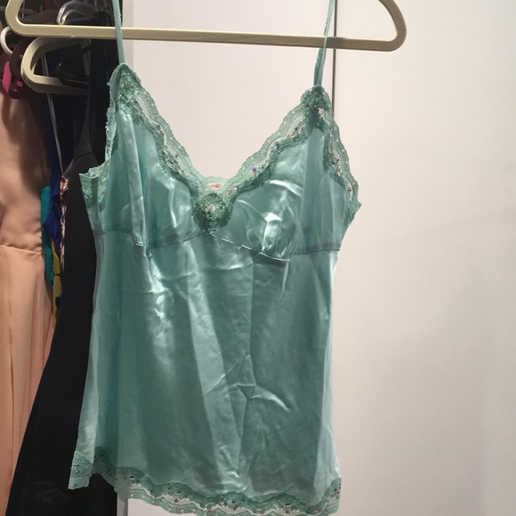 Tops - NWOT Silk Tank with Lace & Beading Trim Going Out Top